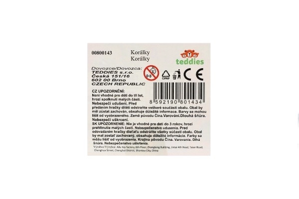 Barvne plastične perlice z vrvico v plastični škatli 20x16,5cm