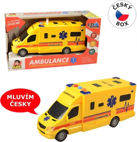 Rešilni avtomobil na vztrajnik s svetlobo in zvokom, 19 cm