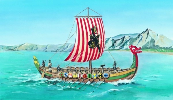 Model Viking Vikinska ladja DRAKKAR 1:60 20,8x30,3cm v škatli 34x19x5,5cm