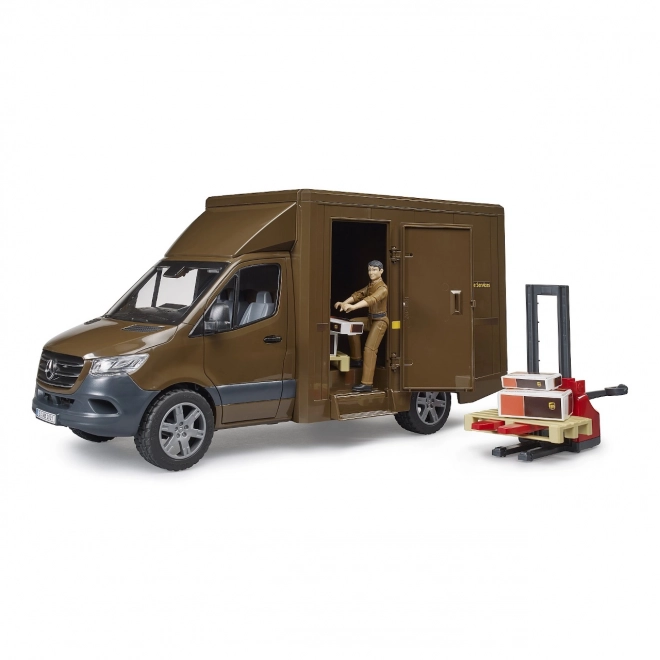 Dostavno vozilo UPS Bruder MB Sprinter s figurico in dodatki
