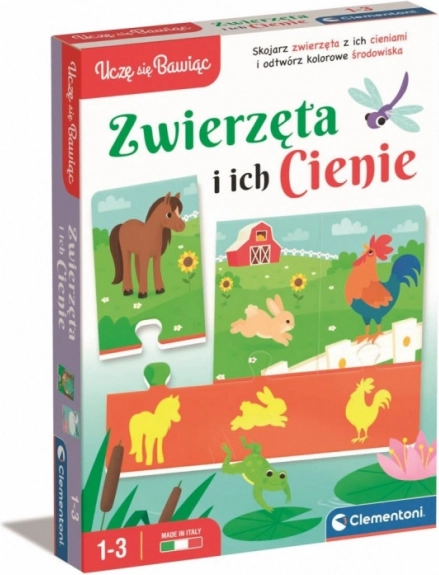 Sestavljanka živali in njihove sence CLEMENTONI Učim se skozi igro