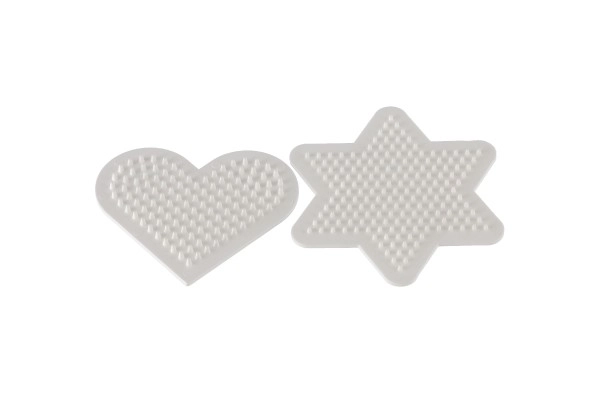Podloga za likalne perlice Hama MIDI - zvezda, srce plastika 2 kosa v vrečki 9x9cm