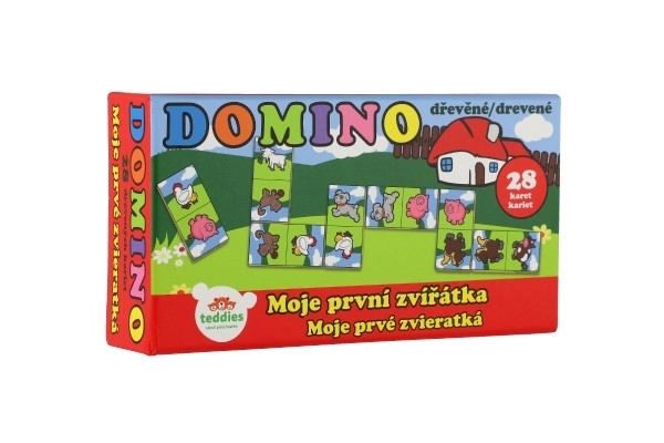 Domino Moje prva živalca les družabne igra 28 kosov v škatli 17x9x3,5cm MPZ