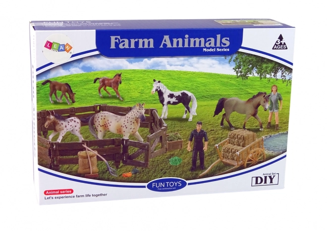 Lesena sestavljanka Farma s konji