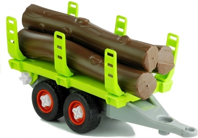 Zložljiv traktor s prikolico za les