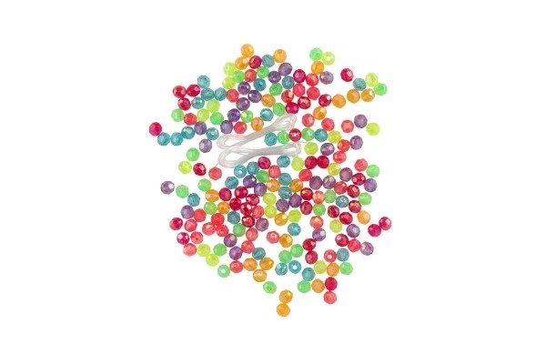 Perlice s nitko plastika mešanih barv v plastični posodici 3,5x12,5cm