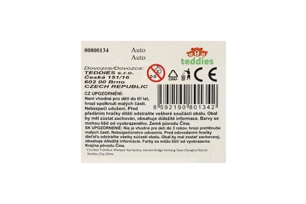 Avto dirkalni 6 kos kovinski/plastični 8cm s prostim tekom v škatli 10,5x27,5x4cm