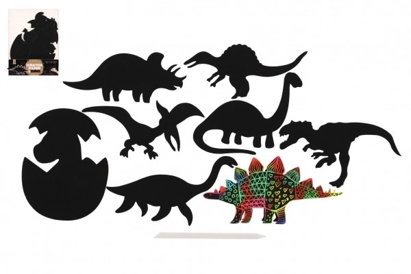 Slika za praskanje 9 kosov mavrični dinozaver 13-15cm v vrečki