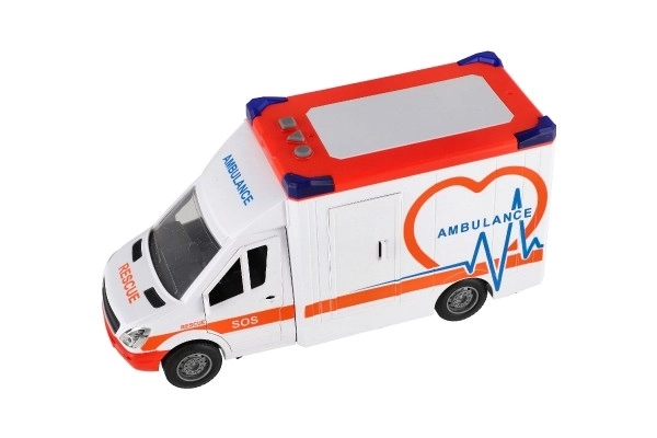 Igračka Ambulanca Plastična 28cm s Nosili in Vztrajnikom s Svetlobo in Zvokom