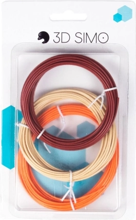 Filament PLA pro za 3D peresa in 3D tisk – set 15 m (rjava, kožna, oranžna)