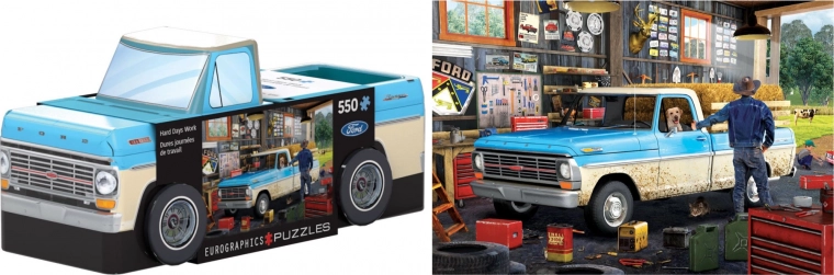 Sestavljanka v pločevinasti škatlici Pickup Truck 550 koščkov