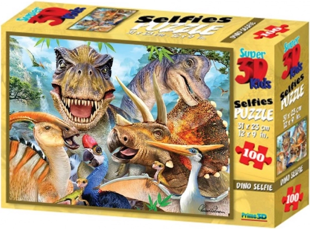 3D sestavljanka Dinozavrski selfi 100 koščkov