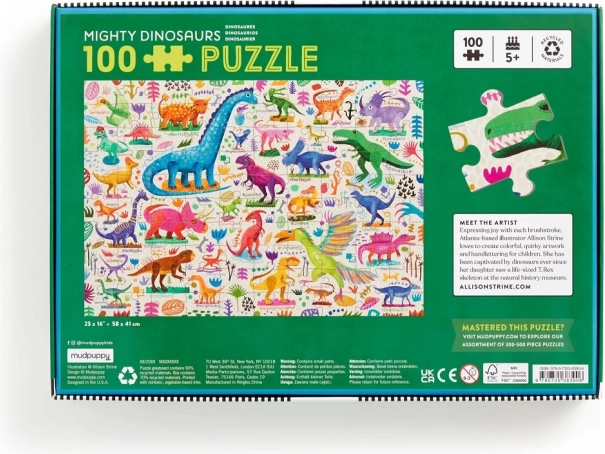 Mudpuppy Puzzle Močni dinozavri 100 kosov
