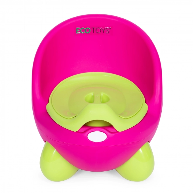 Otroški nočni kahlica ECOTOYS roza-zeleni z nedrsečimi nogami