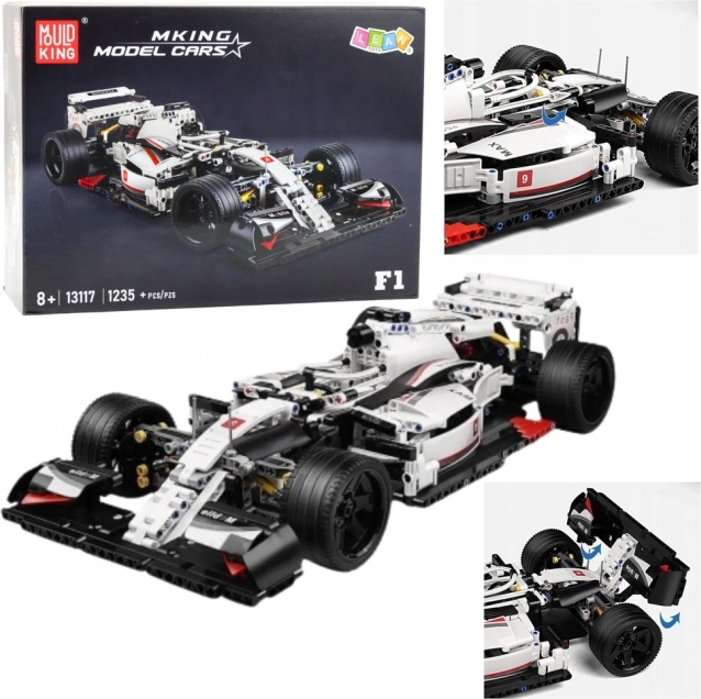 Konstrukcijski komplet dirkalni avto F1 belo-rdeč