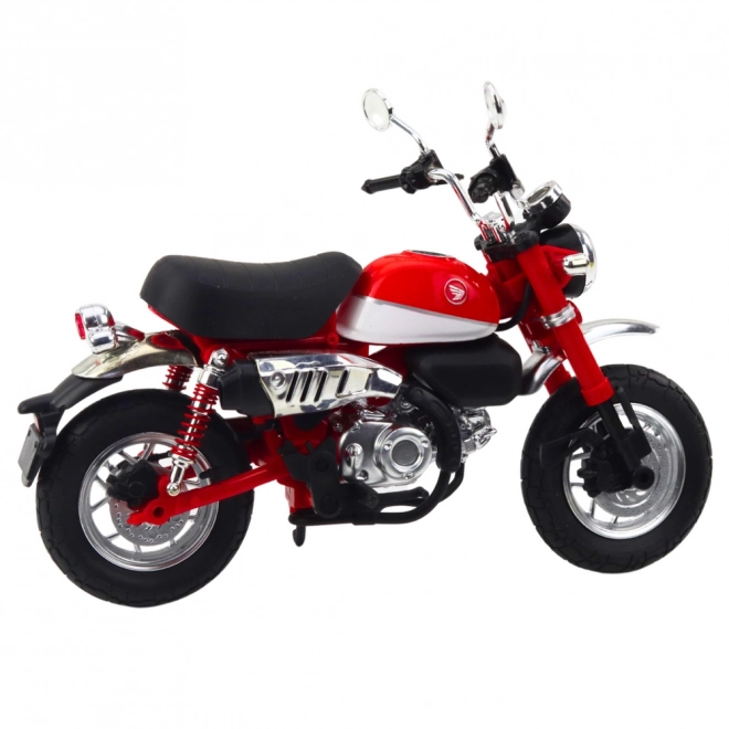 Retro kovinski motocikel rdeč 1:12