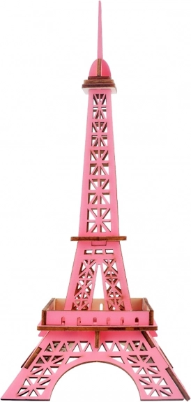 Lesene 3D puzzle Eifflov stolp rožnata