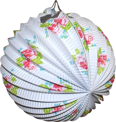 Bel lampion z rožnim vzorom 25 cm