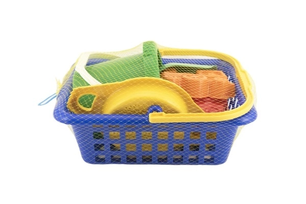 Košara set - 2 potice motika lopata grablje sito vedro nakupovalna košara plastika 12m+