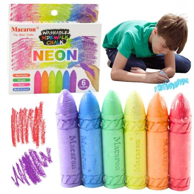 Neonove krede na tablo in pločnik - set 6 kosov