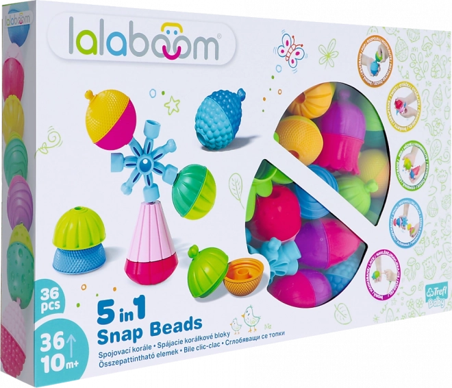 Komplet Lalaboom 5v1 Priključne kroglice velik set 36 delov