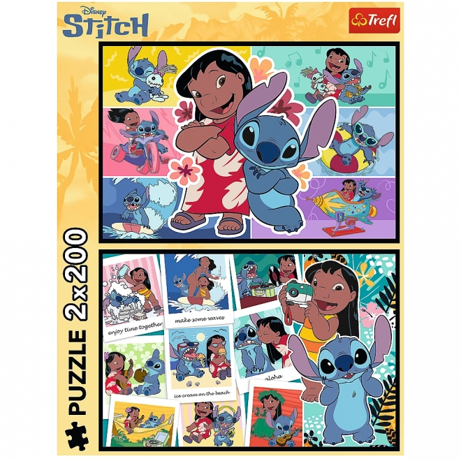 Sestavljanka 2x200 Veselo življenje Stitch - Disney Lilo in Stitch