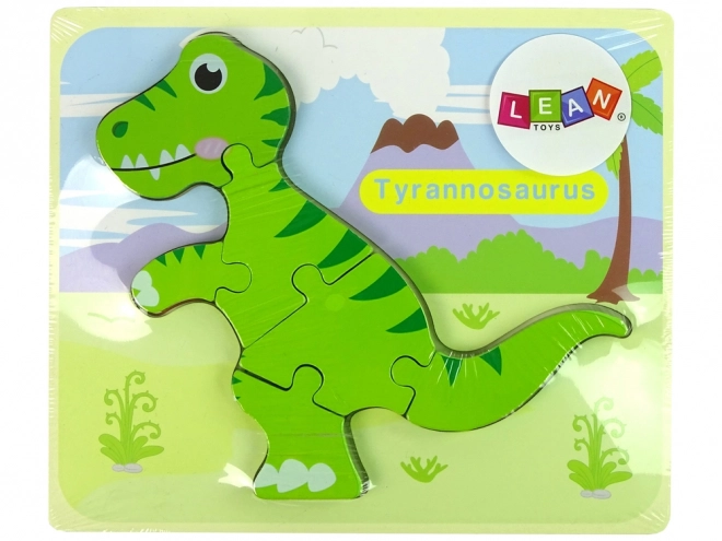 Lesena sestavljanka Dinosaver Isanosaver Tiranosaver Zeleni