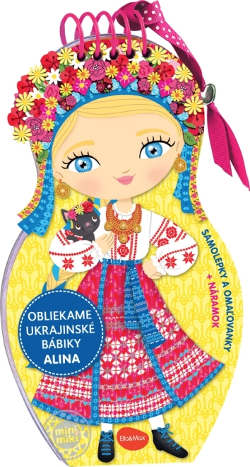 Oblečimo ukrajinske punčke Alina – pobarvanke in nalepke