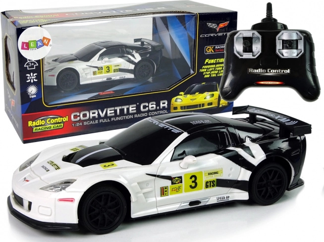 Športni dirkalnik R/C 1:24 Corvette C6.R bel z lučmi