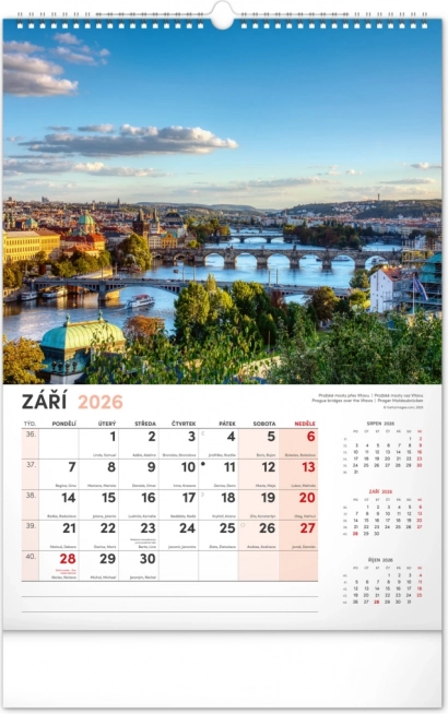 Stenski koledar Praga 2026
