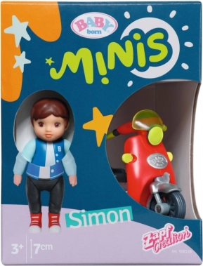 BABY born Minis set s skuterjem in punčko Simon, 7 cm