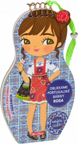 Pobarvanke Oblečemo portugalske punčke ROSA z nalepkami in zapestnico za srečo