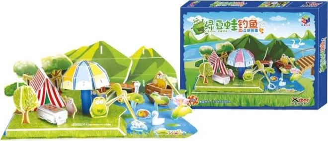 Troslojne penaste 3D sestavljanke Žabji ribnik small foot