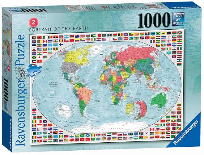 Sestavljanka barviti zemljevid sveta 1000 kosov