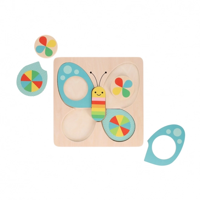 Petit Collage Lesene puzzle Metulj