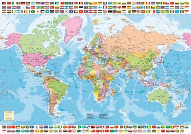 Educa puzzle – politični zemljevid sveta, 1500 koščkov