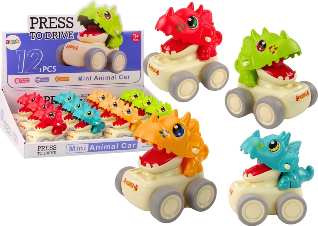 Avto dinozaver triceratops s tlačnim pogonom, 4 barve
