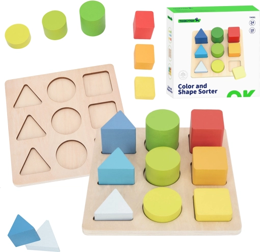 Tooky Toy izobraževalna sestavljanka – geometrijske oblike