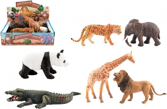 Plastični safari set živali, 6 kosov (11–17 cm)