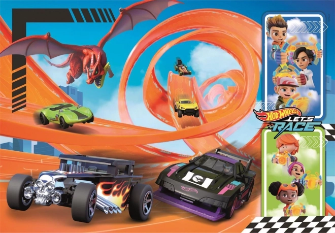 Sestavljanka Hot Wheels 104 kosov Super Kolor