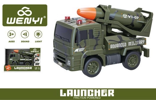 Vojaški avto z raketo in efekti 19 cm