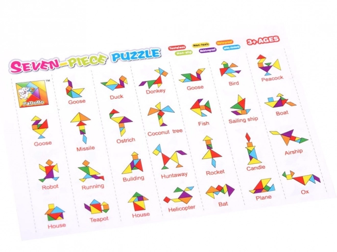 Barvna logična sestavljanka Tangram iz mehke pene