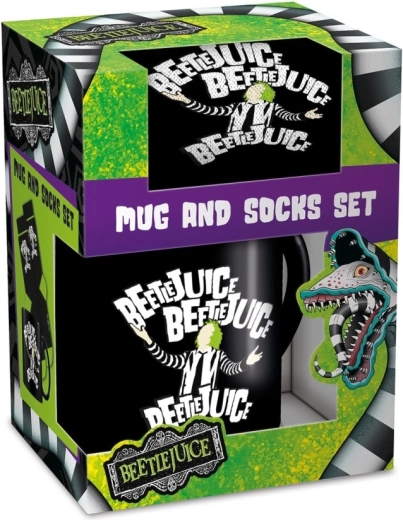 Beetlejuice moški darilni set skodelica in nogavice