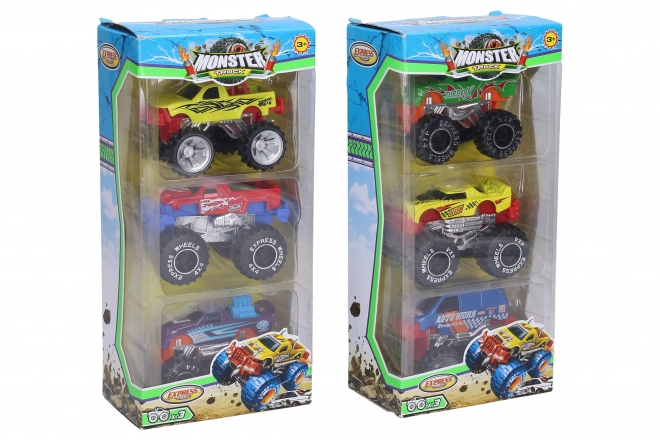 Kovinski Monster Truck 3 kosi 8 cm