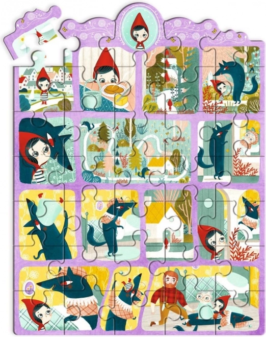 Puzzle z zgodbo Rdeča kapica 35 kosov