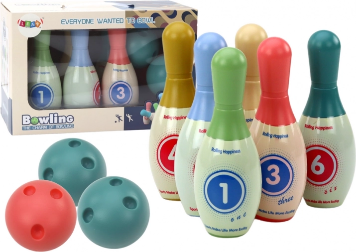 Arkadna igra Bowling komplet 6 kos barvit