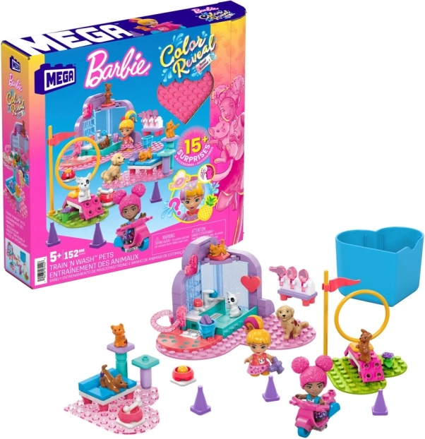 Sestavljanka MEGA Barbie Color Reveal – Trening in nega živalic