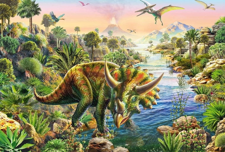 Pogumni triceratops v džungli