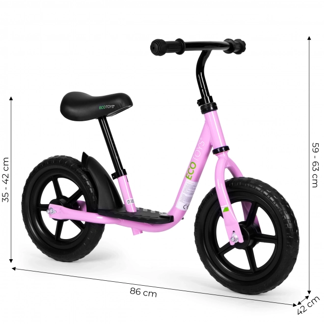 Otroški poganjalec s platformo ECOTOYS roza