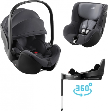 Avtosedež set Britax Römer za dojenčke z Vario Base 5Z in Dualfix 5z v barvi Midnight Grey